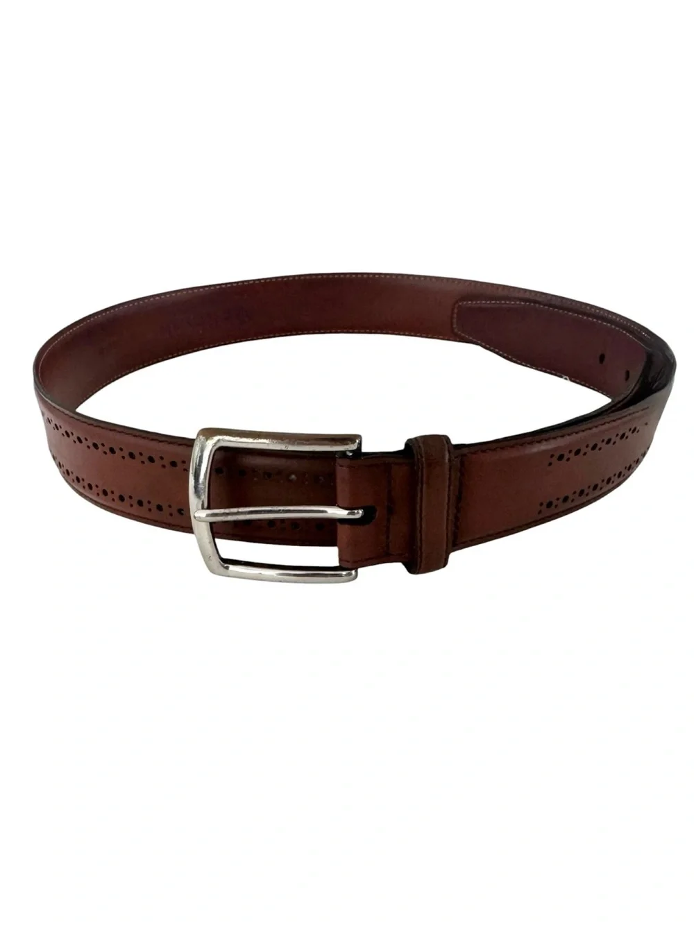Allen Edmonds Manistee Dress Belt Dark Brown Genuine Leather Sz 36